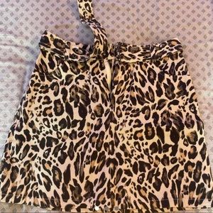 francesca’s cheetah print denim skirt